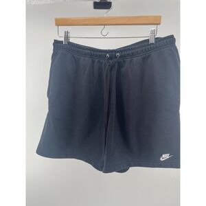 Nike Shorts Mens Large Black Athletic Sweat Shorts Drawstring Pocket Swoosh